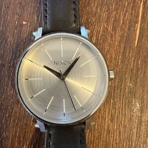 Nixon Classic Silver Dial Watch with Black Strap
